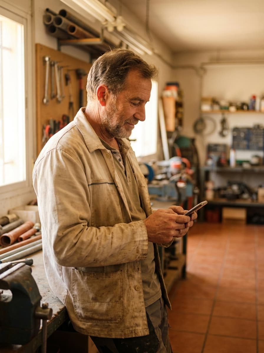 Profesional con su móvil